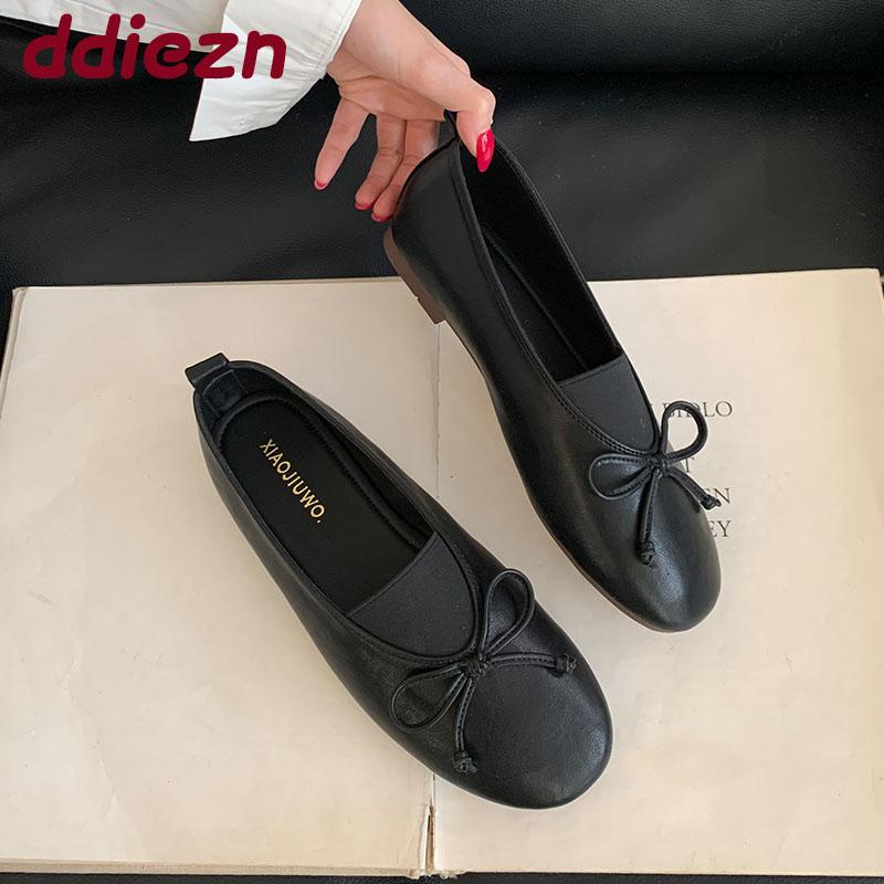Fashion Fashion Butterfly-Knot Women Flats Slip On Shoes Female Shallow Footwear Round Toe Ladies Flats With Shoes New