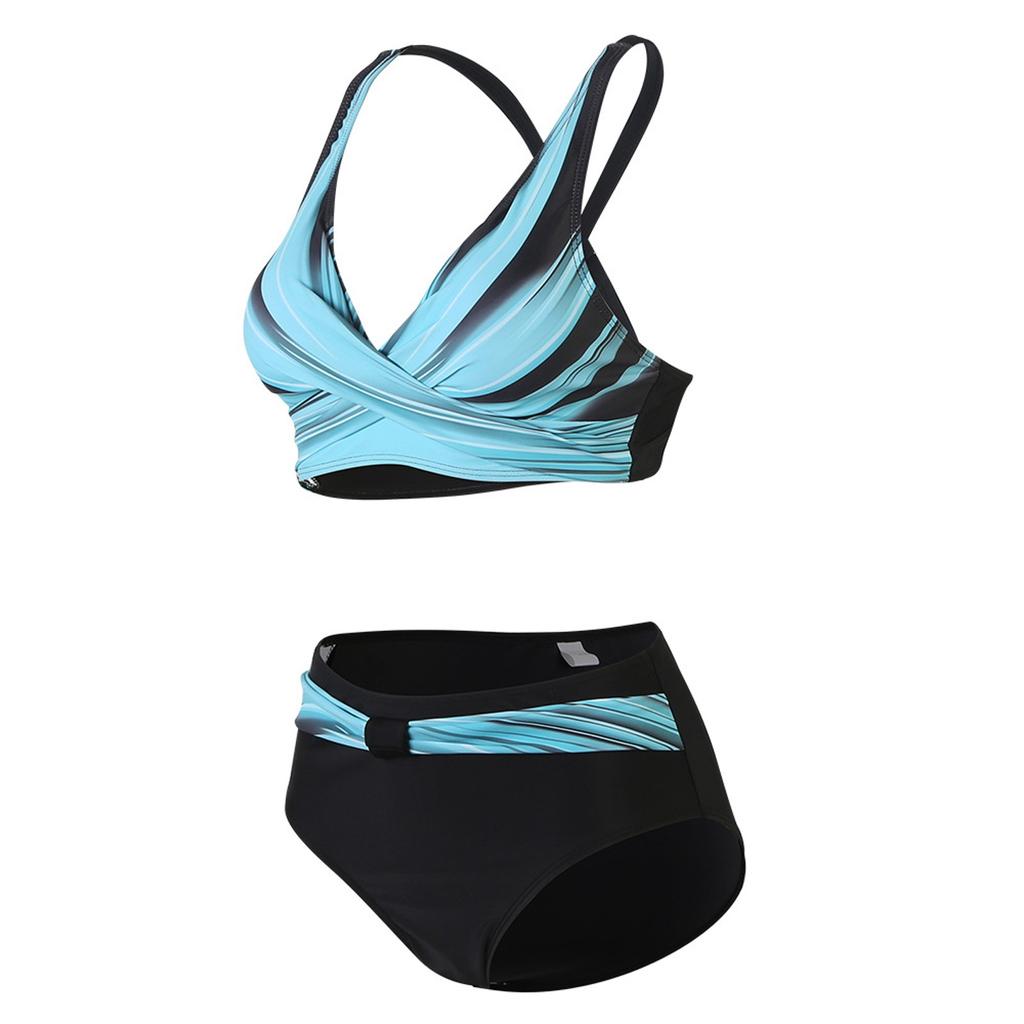 Women's Split Printed Swimwear Sense Bikini With Chest Pad No Steel Bra Swimwear