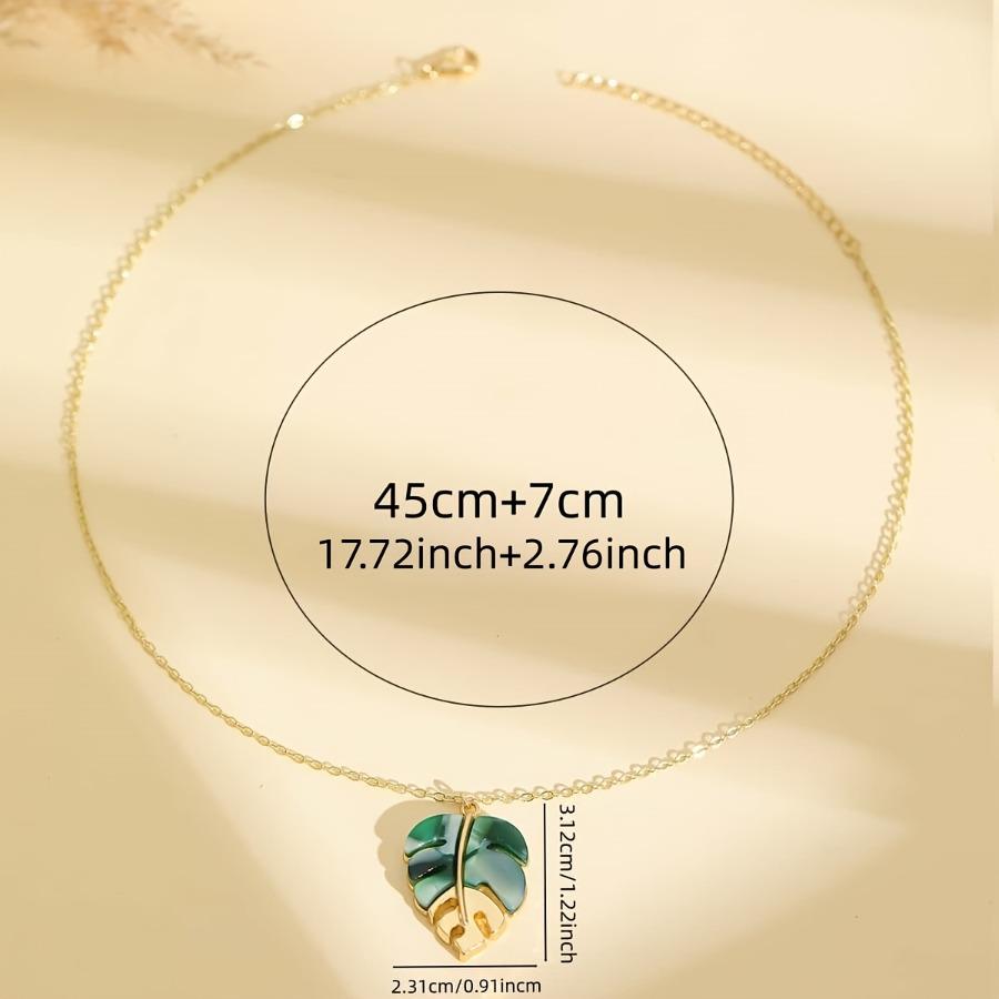 Bohemian Pendant Necklace, Elegant and Graceful, Irregular Leaf Patchwork Fashion, Suitable for Women's Daily Wear or Casual Vacation, 1pc