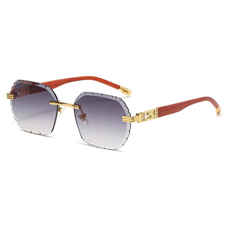 Punk Rimless Polygon Sunglasses Men Fashion Vintage Trendy Small Frame Sun Glasses Frameless Eyewear UV 400