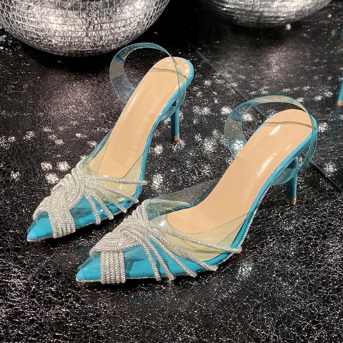 

Women s Sandals Kitten Heel Thin Belt Thin Heel French Pumps Sandals Fairy Style Summer New High Heel Sexy Style 43 небесно-голубой