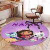 Custom Name Gabby's Dollhouse Printed Round Rug Carpet Chair Rug Area Rug Entryway Doormats,for Office Chair Living Room Bedroom Kitchen Room.
