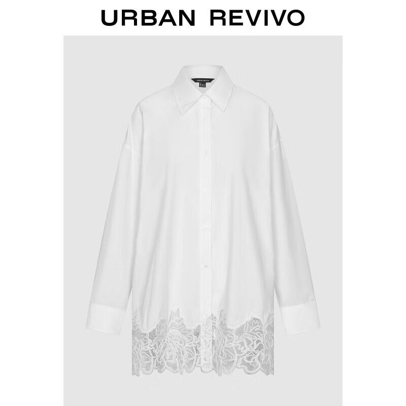 Women s Elegant Spliced Lace Long-Sleeve Blouse S