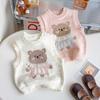Cute Cartoon Knit Vest For Girls Spring Autumn Stylish Baby Sleeveless Outerwear Sweater Waistcoat