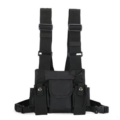 Unisex Outdoor Adjustable Vest Chest Hanging Bag Double Shoulder Waist Pouch