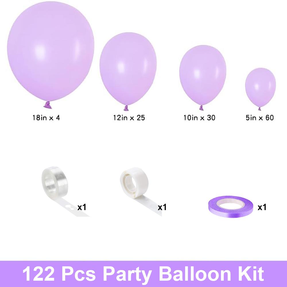 122PCS multi-color latex balloon set suitable for birthday parties, weddings, Valentine's Day party decoration