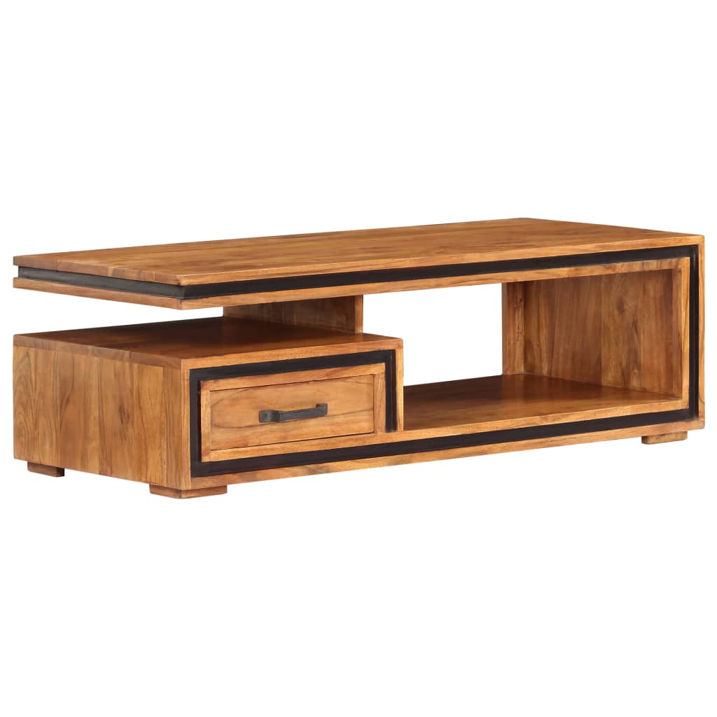 Solid Acacia Wood Coffee Table 100 X 45 X 33 Cm