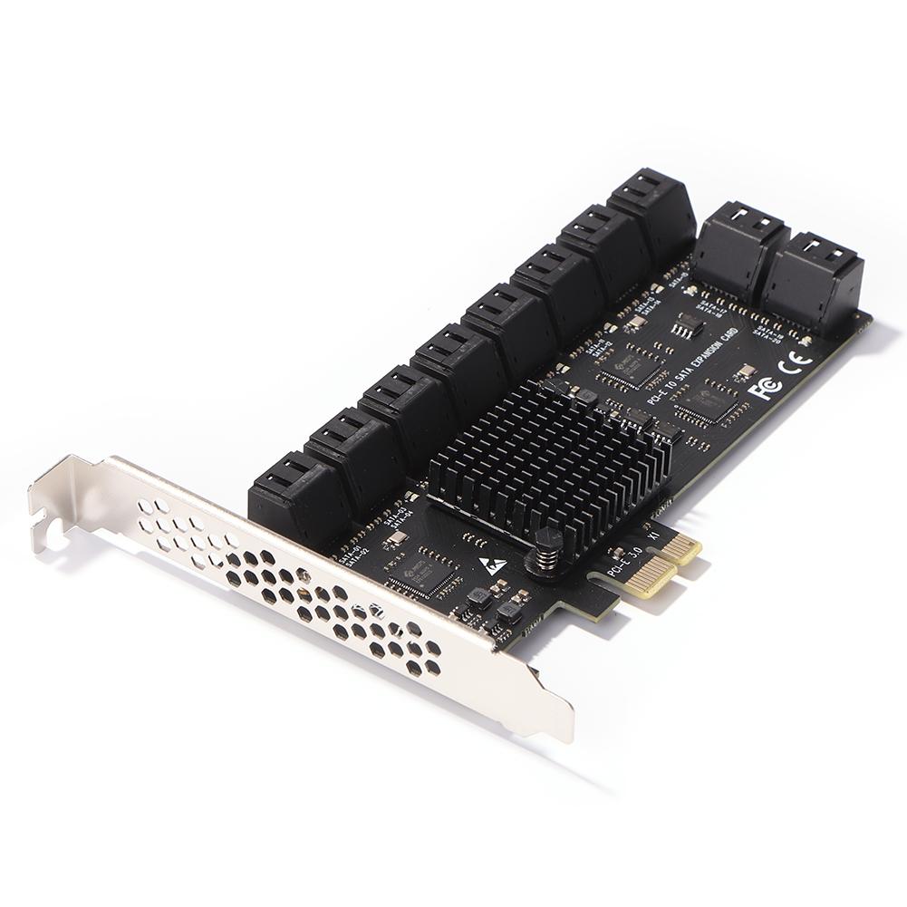 20 Port PCI-E SATA3.0 PCI-E 1X PCI Express 3.0 GEN3 Expansion Card 6Gbps Converter Adapter for ASM1166 Adapter Accessories