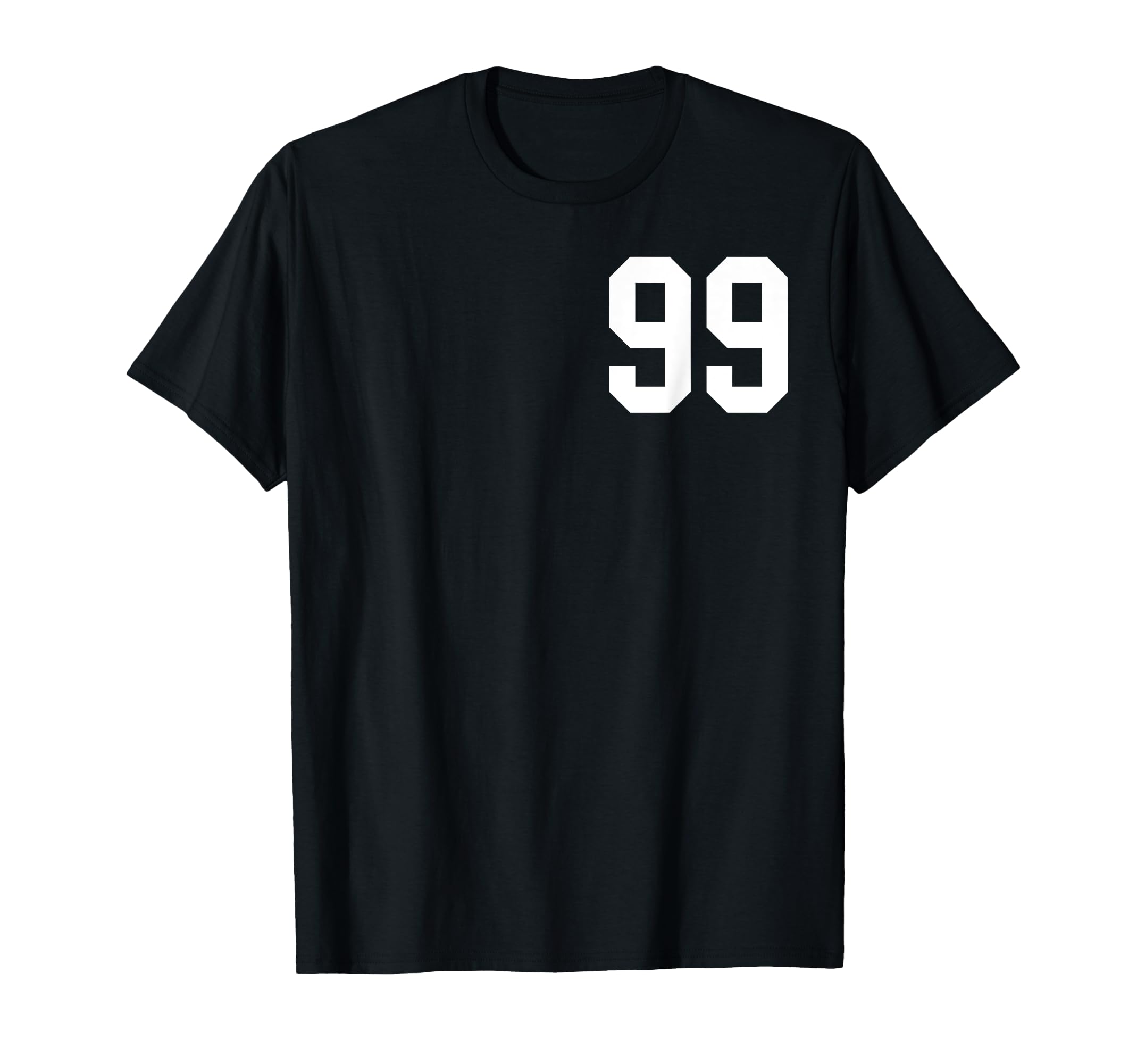 

White college sports style number 99 T-shirt