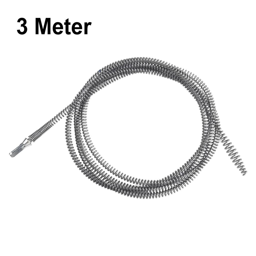 1PC Pipe Unblocker Tool Spring Pipe Dredging Tool Manganese Steel Spring Head Drainer Cleaner 3/2m 1M Electric Drill Connector