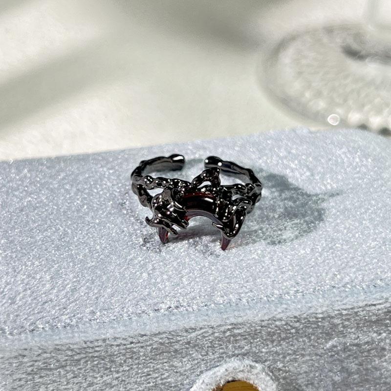 Halloween Themed Dark Vibe Ghost Spider Personality Ring Genderless Punk Niche Trendy Cool Ring