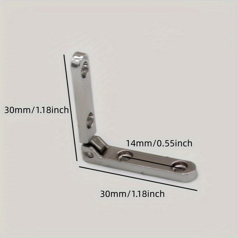 10Pcs Metal Supporting Hinges for Wooden Box Seven-character Small Hinge Five Golden Accessories Including Installation Screws