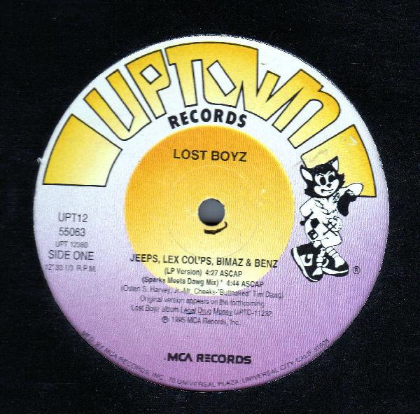 12inch Record LOST BOYZ - Jeeps, Lex Coups, Bimaz & Benz (Rem UPT1255063 Uptown Records 2003 US Rap & Hip-Hop/R&B Used