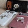Fashion Glitter shell texture Pearl ring kickstand Phone Case For iPhone 17 Pro Max 16 Plus 15 14 13 12 Comfortable Grip Cover