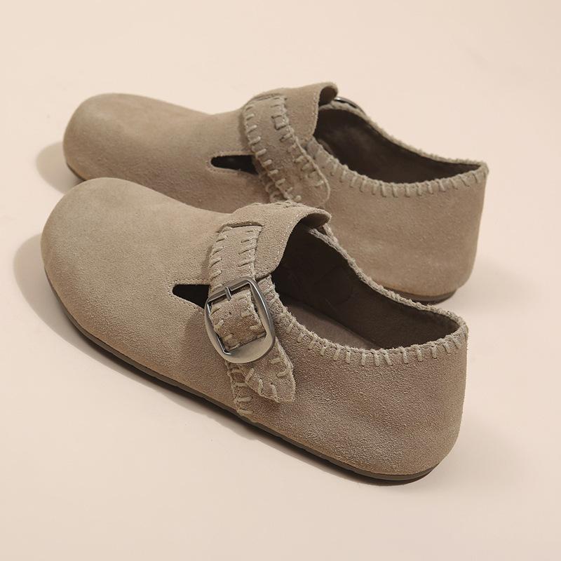 

Retro flat-bottomed Boken shoes women s autumn 2025 new versatile fashion one-pedal casual Boken toast single shoes 40 песочный