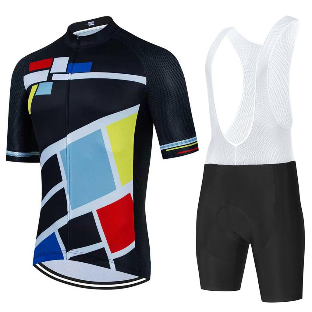 Summer Men's Breathable Perspiration Short-sleeved Shorts Cycling Suit, Road Mountain Bike 2026 Summer Breathable Cycling Suit