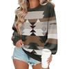 Ladies' Striped Printed And Winter Sportswear Pullover Top Loose Hoodie Long Sleeved Casual