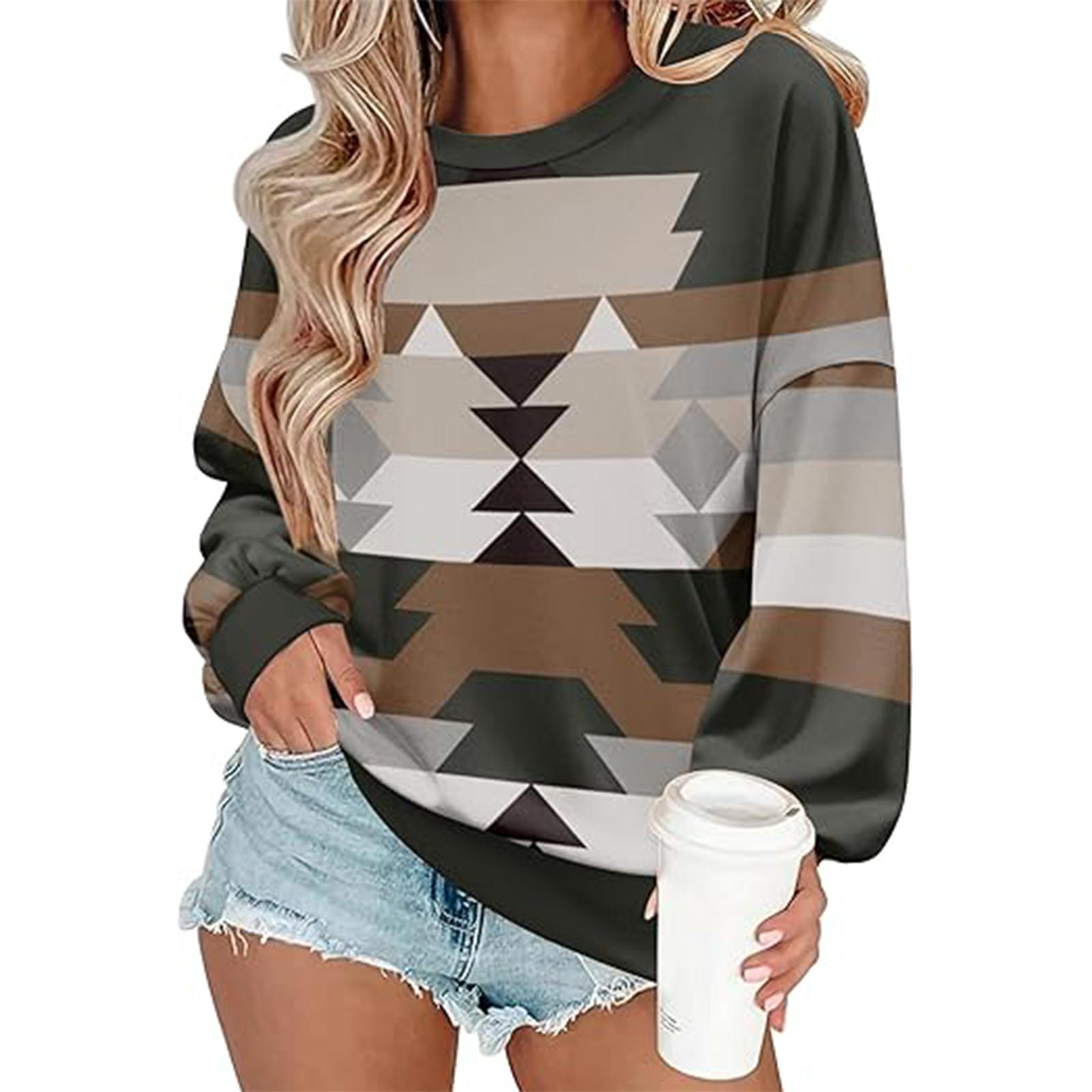 

Женский пуловер с полосатым принтом и спортивная одежда для зимних видов спорта, свободная толстовка, повседневная с длинным рукавом S