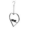 Heart Shaped Bird Feeder Metal Decorative Hanging Bird Feeder for Outdoors Garden Patio with Double Bowl 1 Piece
