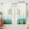 2pcs 2D Flat Printing Window Curtains Lord Bless You Peace 100% Polyester Fabric Without Electricity Seasonal Party & Holiday