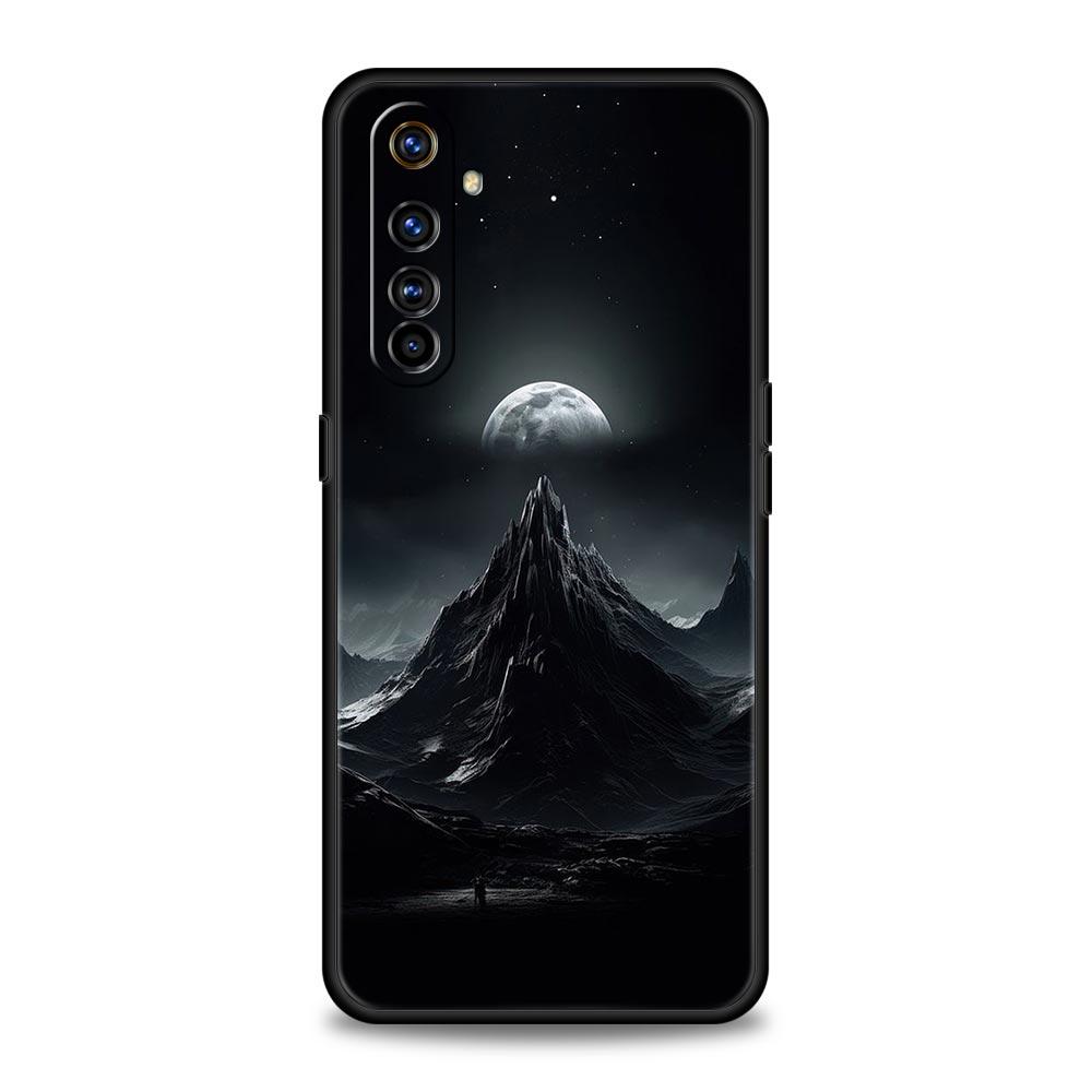 Black Mountain Peak Case For Realme C67 C63 C55 C53 C35 C25 C21 GT 2 3 5 6 10 11 12 13 Pro Plus 5G Soft TPU Phone Cover Fundas