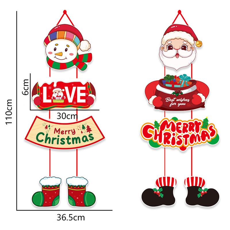 

Рождественская вешалка для двери Санта-Клауса, снеговика, лося, подвесные украшения для двери, рождественская елка, украшение для дома на рождественскую вечеринку 01