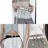 Vintage Retro Geometric Pu Leather Belt For Women With Metal Buckle Summer