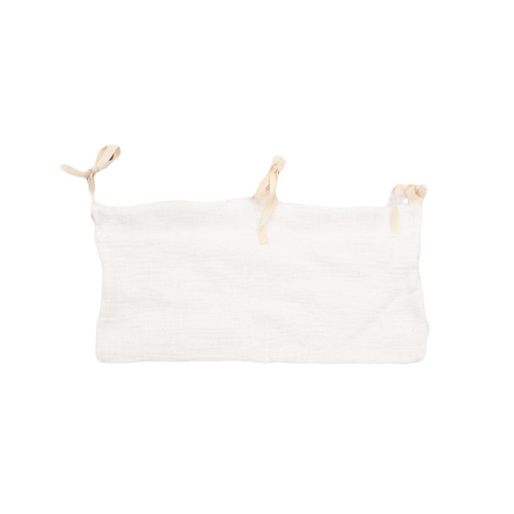 Cotton Baby Crib Storage Bag Portable Dual Layer Hanging Rail-mounted Reusable Washable Replacement Toy Organizer