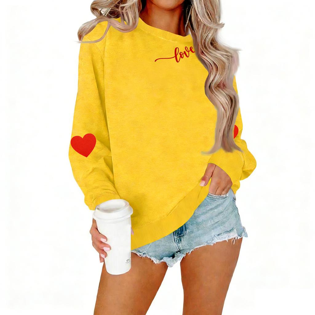 Ladies' Casual Women's Printed Round Neck Pullover Hoodie