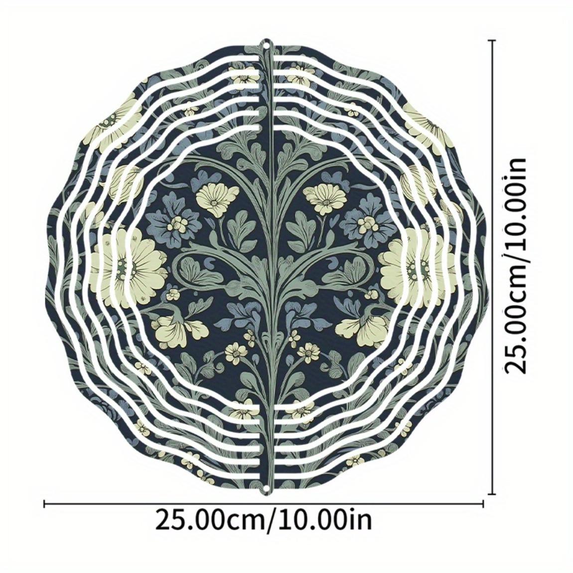 

Металлический флюгер с цветочным дизайном индиго – Всепогодное подвесное украшение для окон и садов, приводимое в движение ветром 01A
