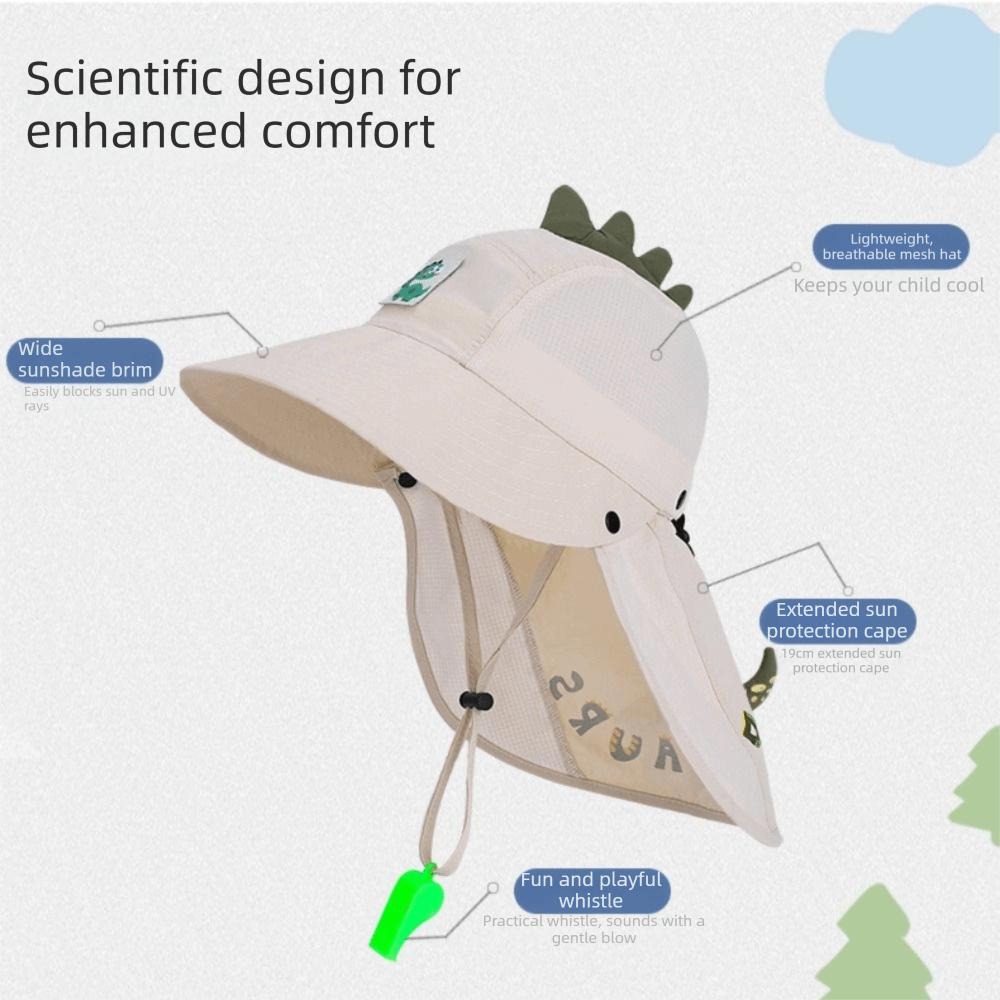 Sun Protection Kids Whistle Sunscreen Hat Extended Shawl Summer Sunshade Hat  Boys and Girls