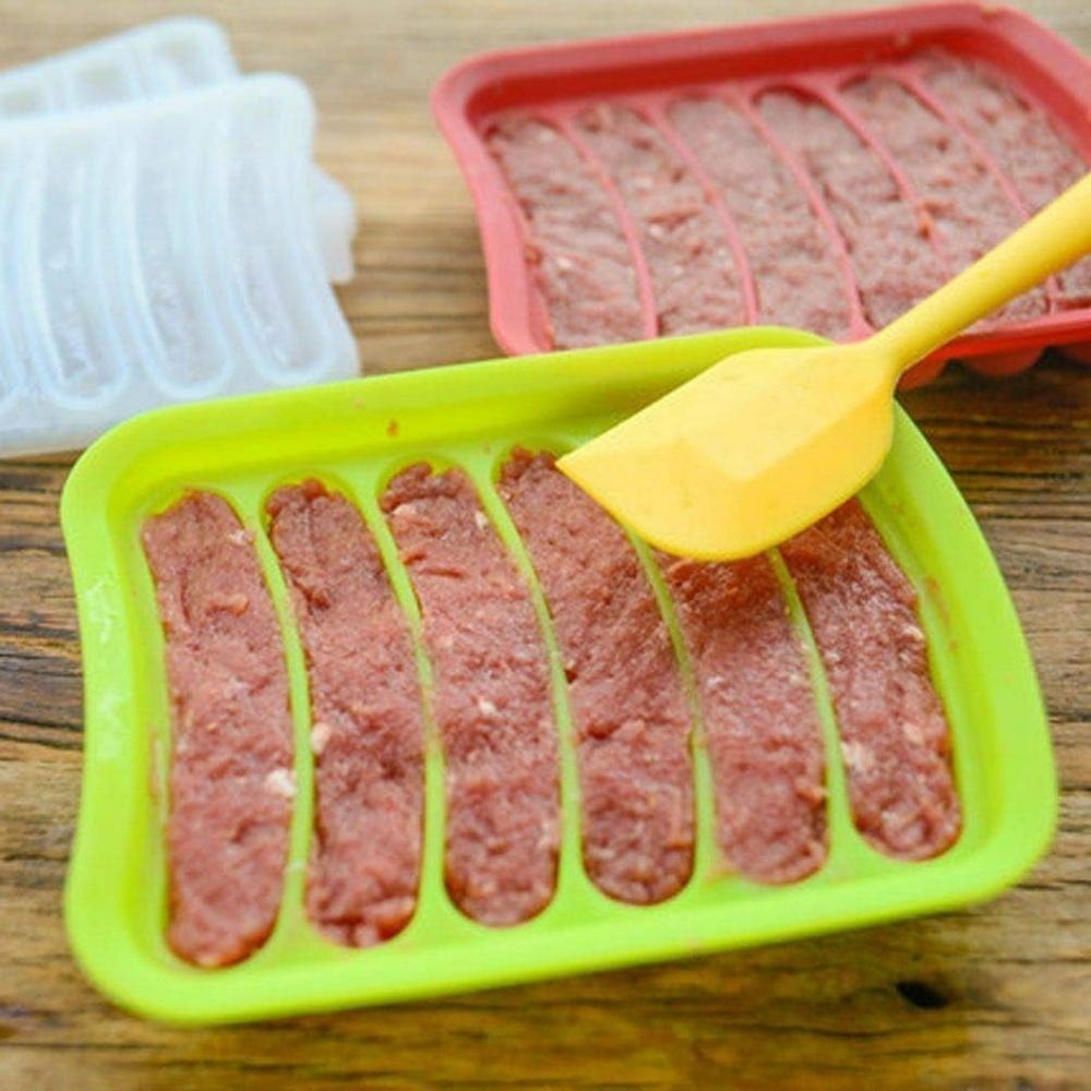 6-Cavity Sausage Mold Sausage Mold Easy Venting Food-Grade Easy Release Thickened Healthy Baking Silicone with Lid Baby Food