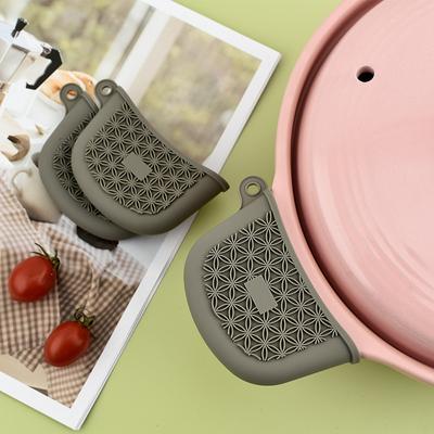 1 pezzo di supporto per manico in silicone, coperture per isolamento termico, guanti con clip per orecchio