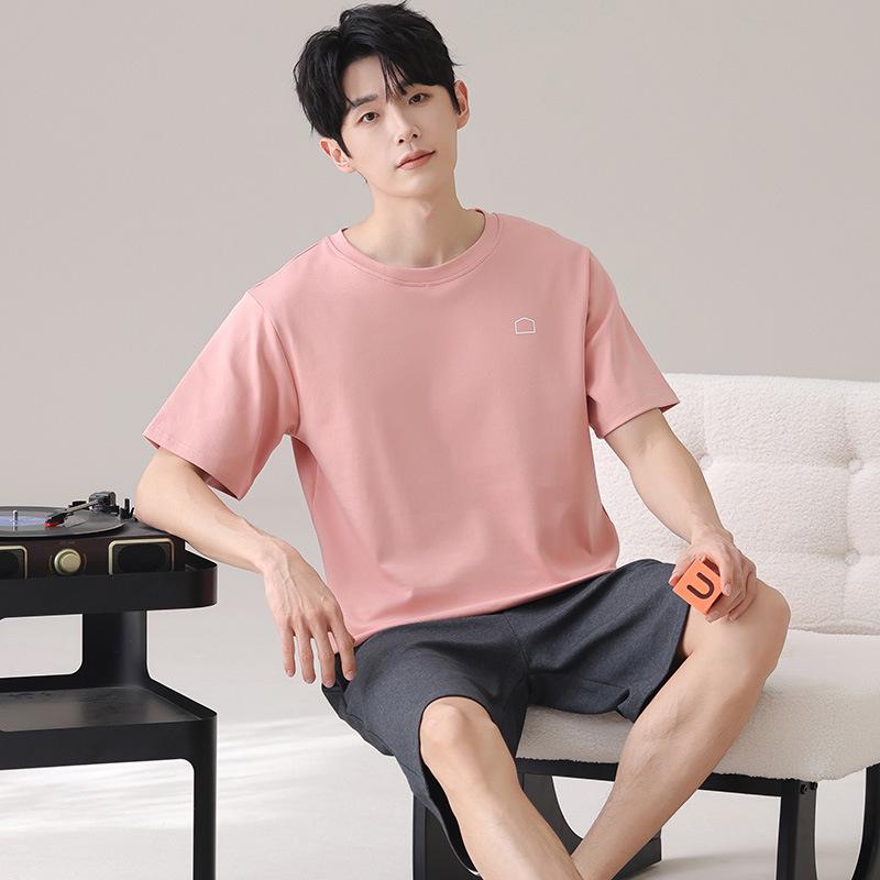 Men's Modal Summer Pajama Set: Short Sleeve & Shorts, Casual Plus Size Homewear