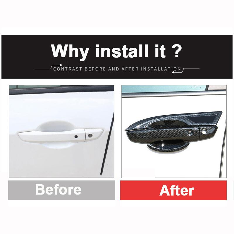 ABS Chrome Car Door Handle Protective Covers Trim Door Bowl Cover Sticker For honda civic 10th 2016 2017 2018