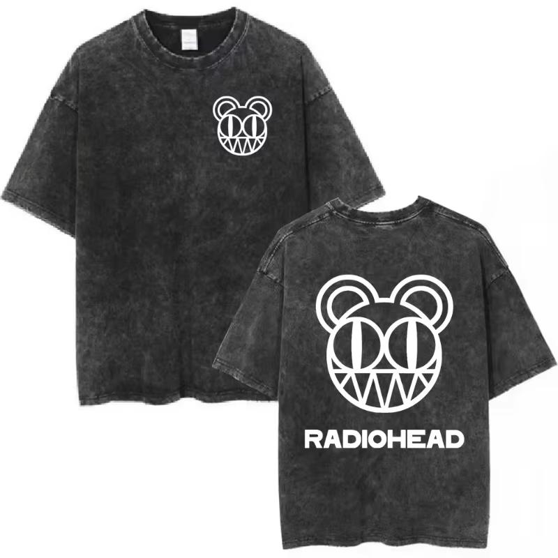 Rock Band Radiohead The Bends Vintage Washed T-shirt Men Women Fashion Hip Hop T Shirts Casual T-shirts