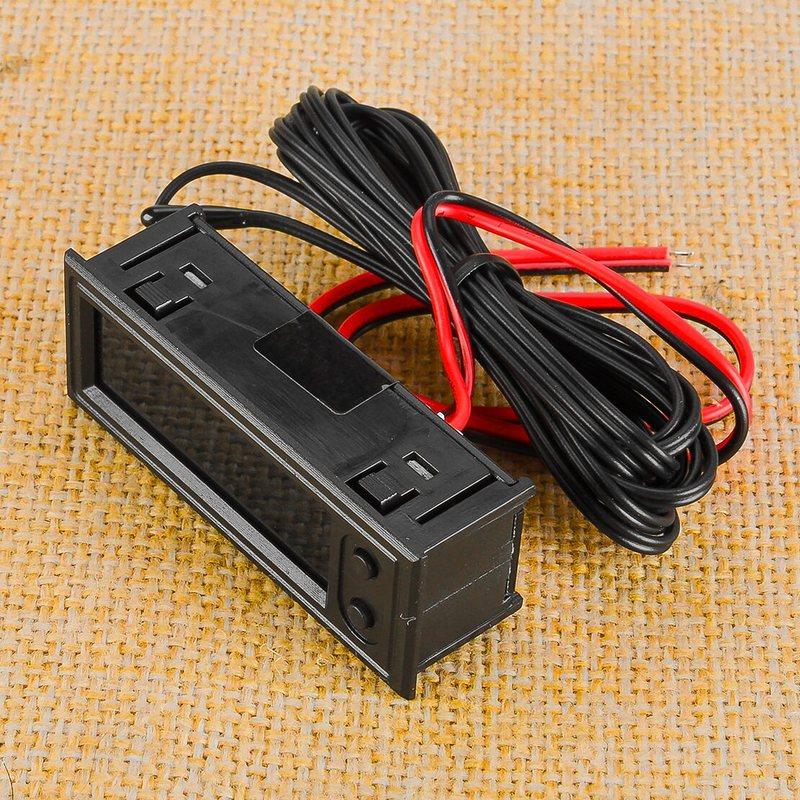 12V 3 in 1 Car Vehicle Thermometer Voltmeter Clock White LED Digital Display Module Black fit for Universal
