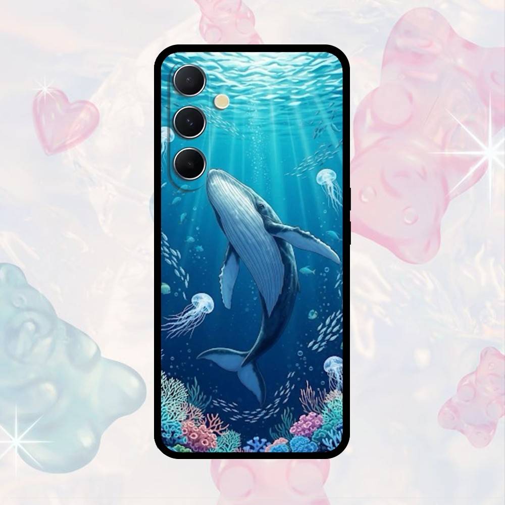 AAA Whale  Phone Case For Samsung S25,S24,S21,S22,S23,S30,Ultra,S20,Plus,Fe,Note,10,9,5G Black Cover