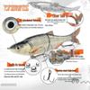 Realistic 3D Multi-Jointed Soft Plastic Brown Fish Scale Lure with Silk Tail for Sea Fishing
