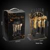 Gold Ceramic Handle 24-Piece Western Cutlery Set