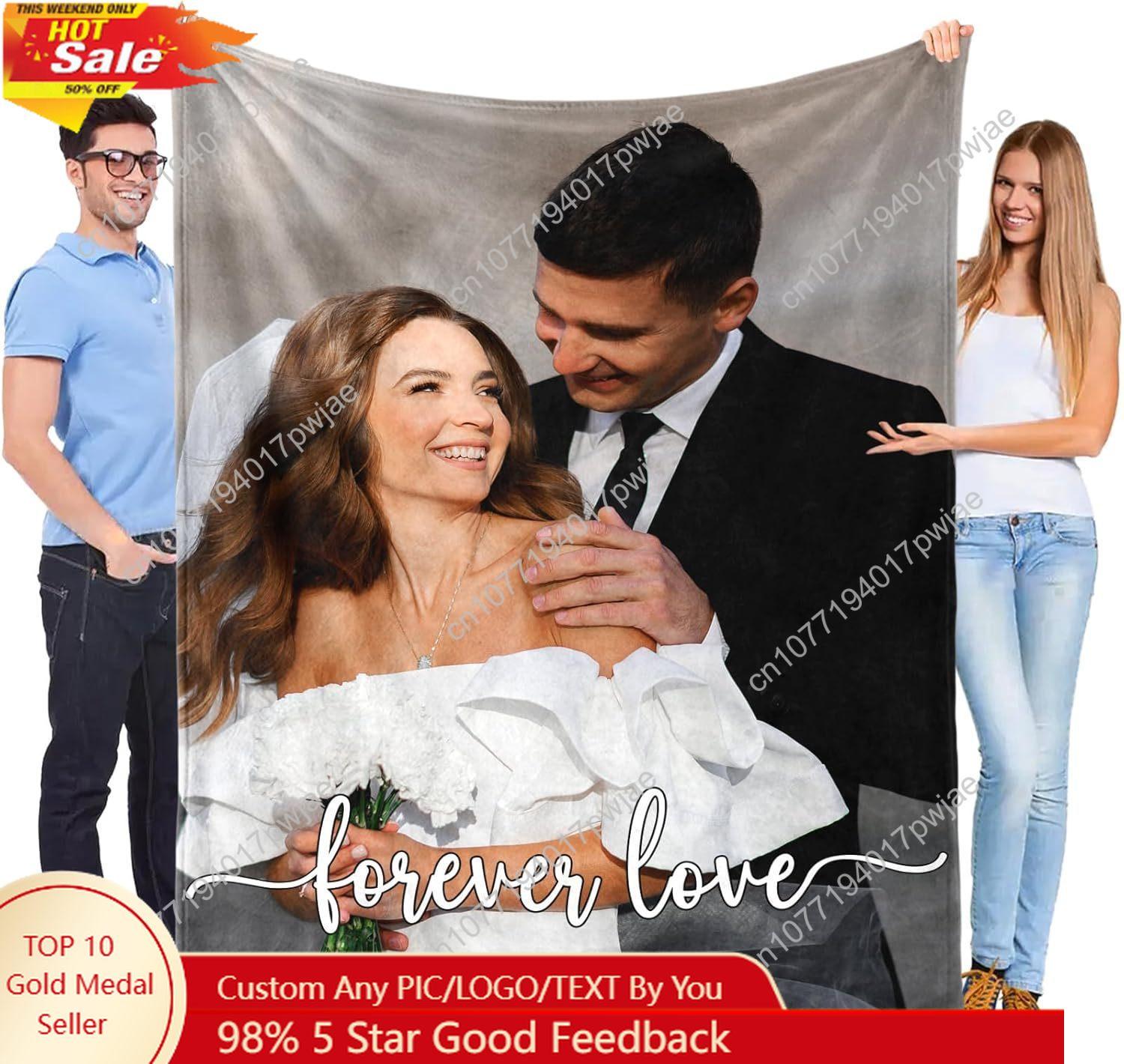 MeMoShe Custom Blanket with Picture Personalized Photo Blanket Wedding Gifts for Couples Customized Throw Custom blankets 75X95CM