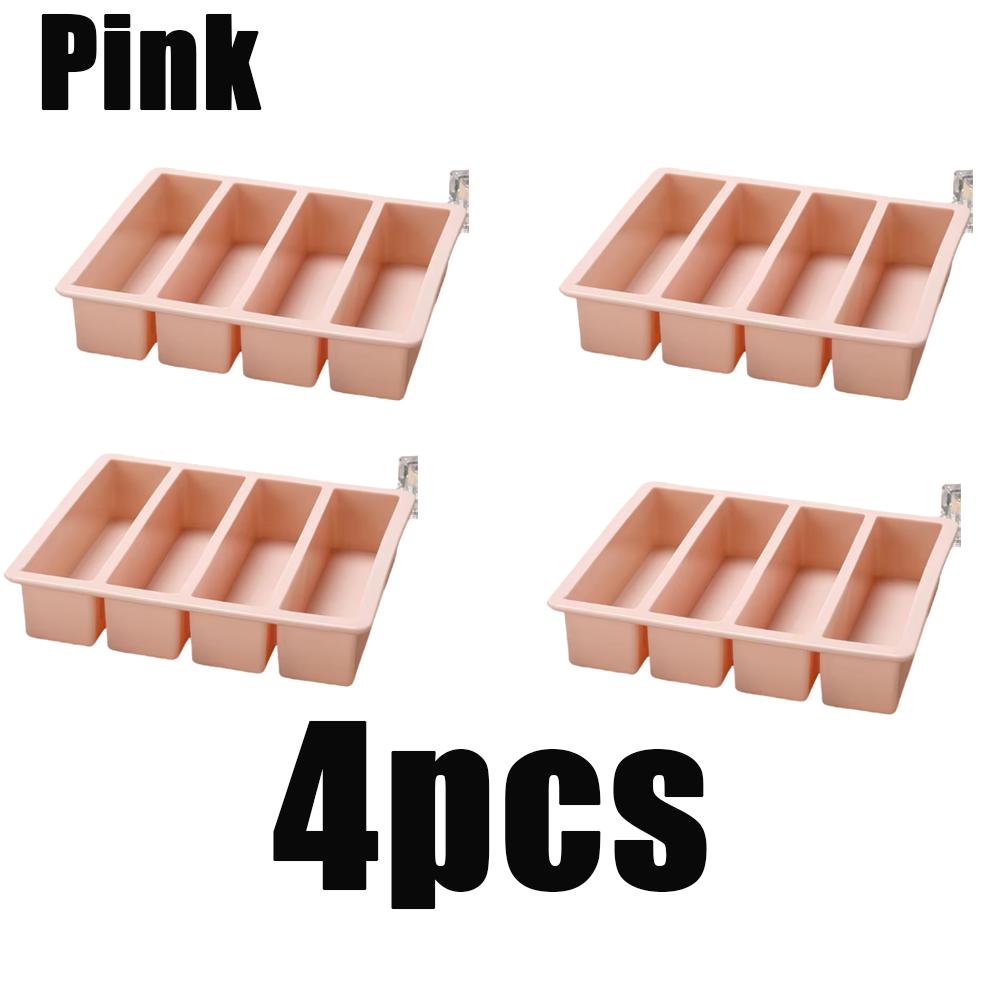 1pcs Strip-shap Ice Cube Trays Silicone 4 Grid Polychrome Durable Beer Drink Coffee Supplies Kitchen Easy-Release Ice Cube Molds