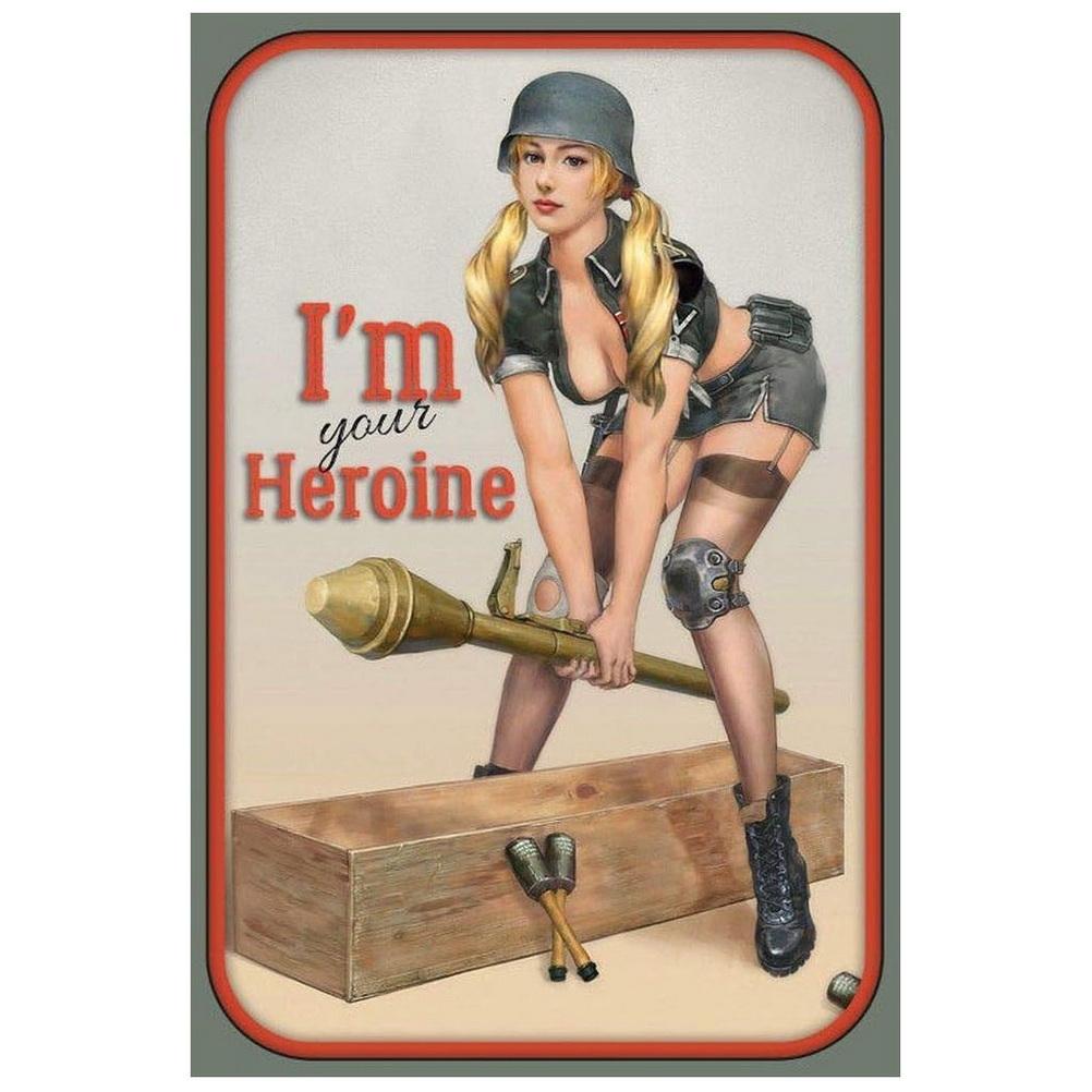 Pinup Girl Metal Tin Signs Plaque Wall Decoration Vintage Military Posters Iron Painting for Man Cave Home Cafe Garden Club B