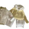 Koreanische Kinderkleidung Winter Mädchen Strick Kapuzenpullover Kinder Plüsch Warme Hose Kinder Anzüge