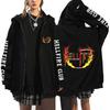 Fashion Hooded Top Women Men's Hellfire Club Print Zipper Jacket Hip-hop Street Sports Couple Casual Loose Hoodie