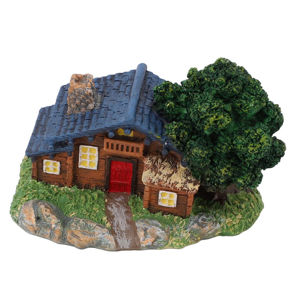 Landscape House Figurine Resin Village Hut Ornament Bonsai Decoration for Home Gardening