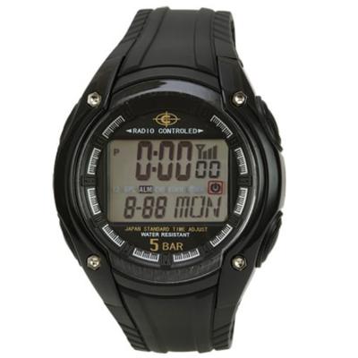 J-AXIS Męski WRC16-BK (Płomień Słońca) Zegarek okrągły czarny żywiczny cyfrowy