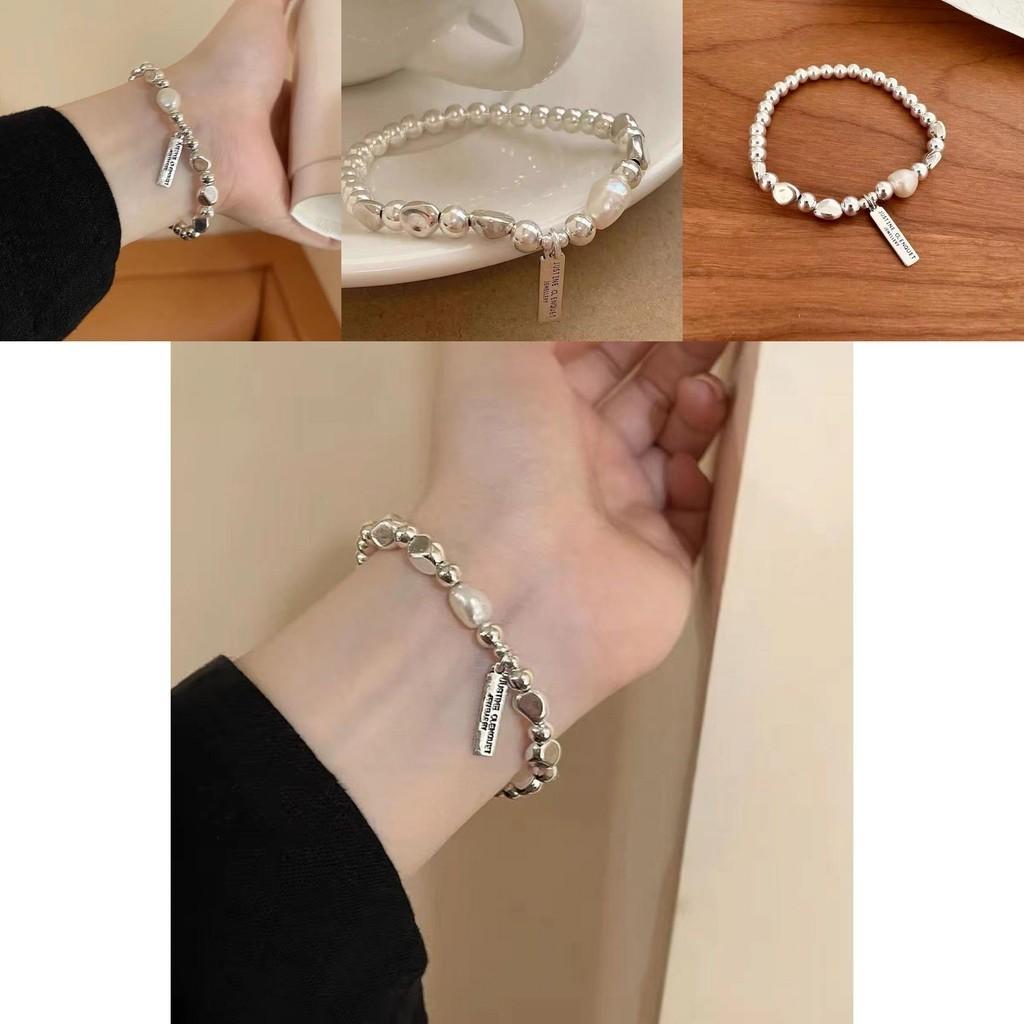 Silver Pearl Sophisticated Geometric Bracelet Exquisite Handcrafted Gift Womens