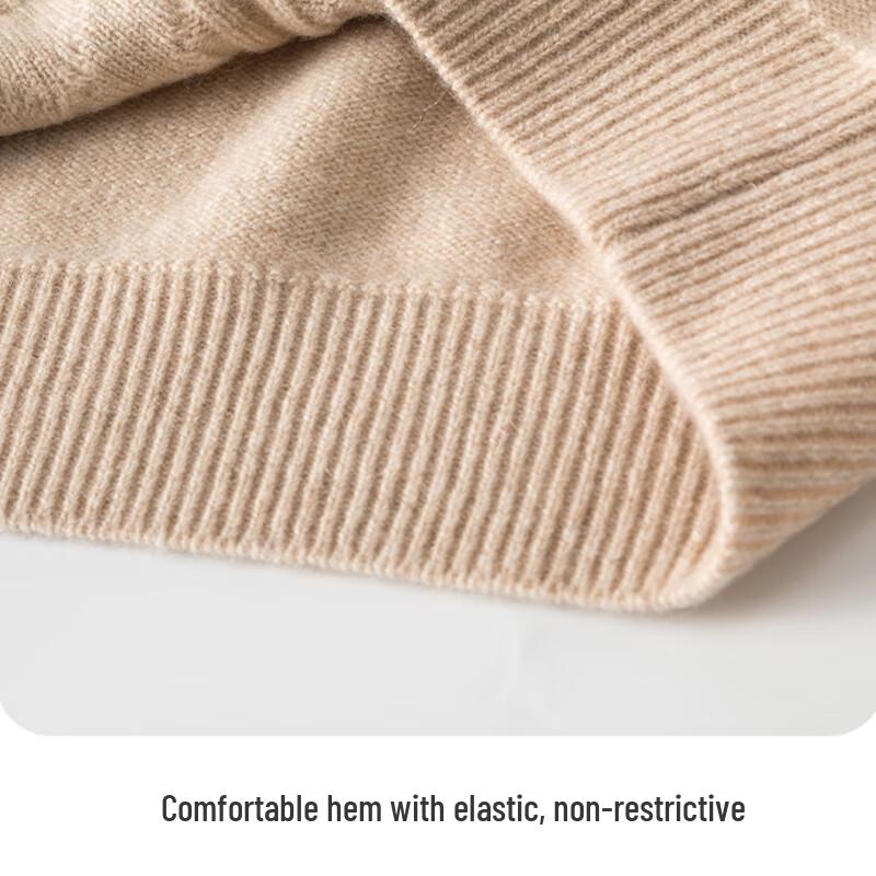 Hengyuanxiang Men's Pure Cashmere Crew Neck Sweater