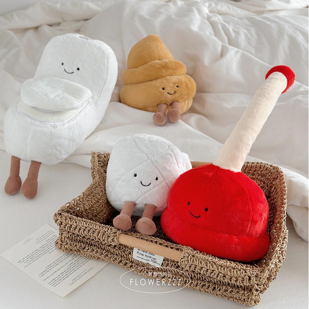 New Toilet Trick Doll Funny Plush Toy Doll Toilet Toilet Paper Ornaments
